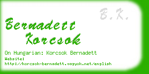 bernadett korcsok business card